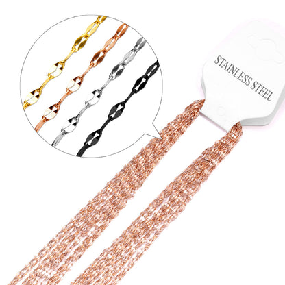 ASON 10pcs / 2mm*45cm 50cm 55cm 60cm Lips Stainless Steel Chains asonjewelry