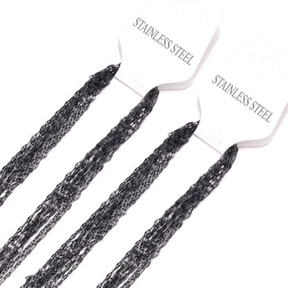 ASON 10pcs / 2mm*45cm 50cm 55cm 60cm Lips Stainless Steel Chains asonjewelry