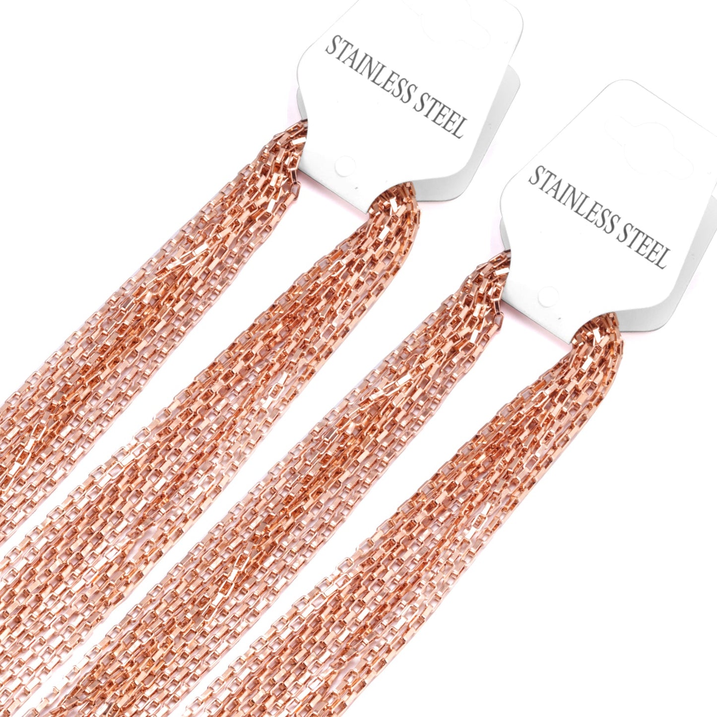 ASON 10pcs / 2mm*45cm 50cm 55cm 60cm long box with chain asonjewelry