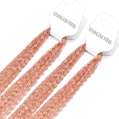 ASON 10pcs / 2mm*45cm 50cm 55cm 60cm Stainless Steel Chain with Ripple Shape asonjewelry