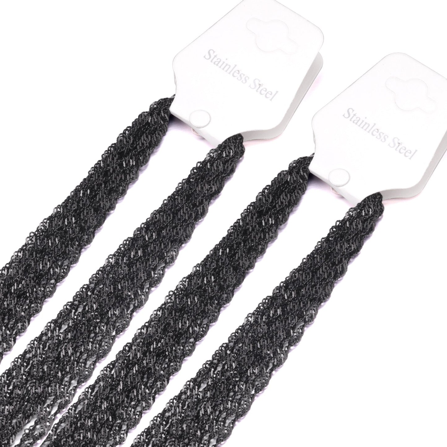 ASON 10pcs / 2mm*45cm 50cm 55cm 60cm Stainless Steel Chain with Ripple Shape asonjewelry