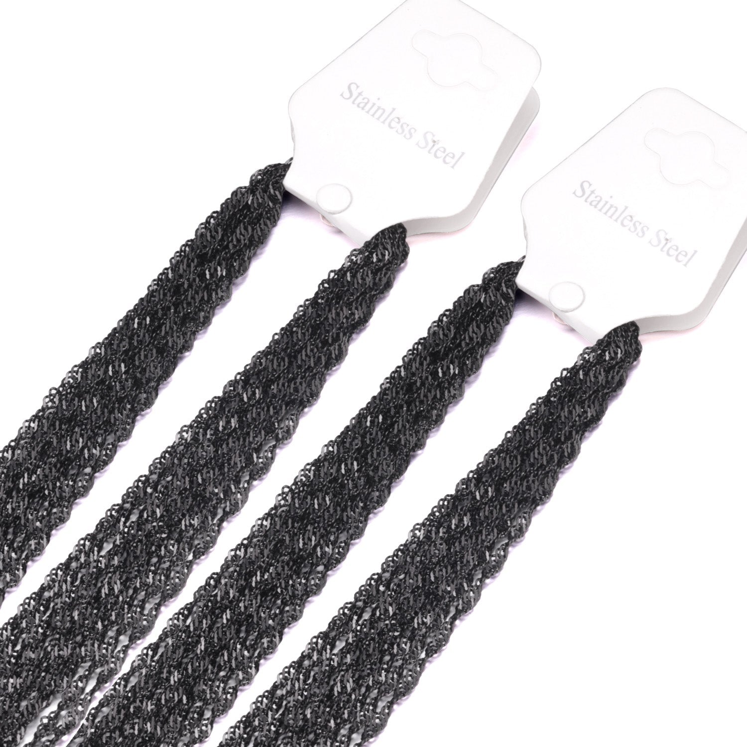 ASON 10pcs / 2mm*45cm 50cm 55cm 60cm Stainless Steel Chain with Ripple Shape asonjewelry