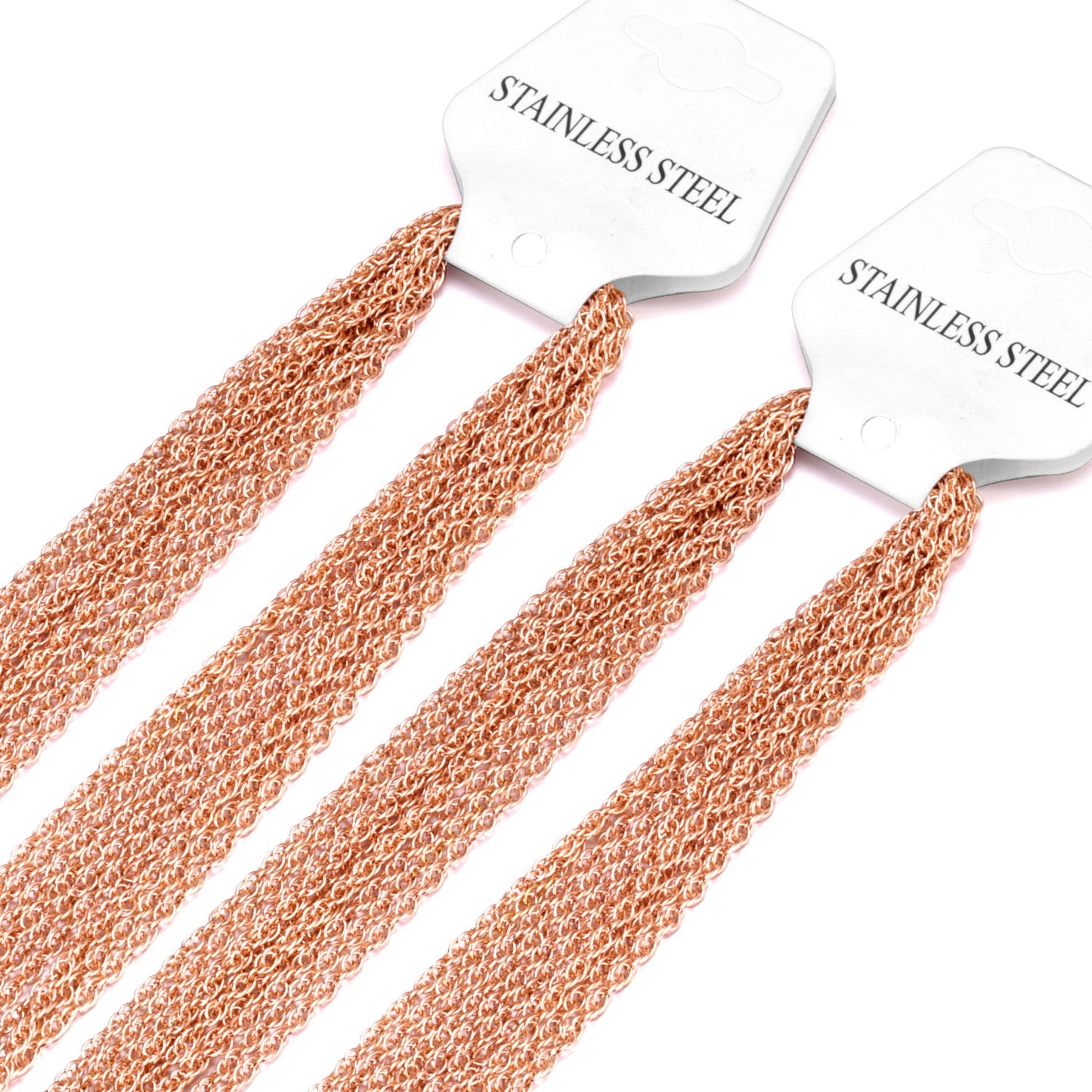 ASON 10pcs / 2mm*45cm 50cm 55cm 60cm Stainless Steel Chain with Round Wire and Double Buckle asonjewelry