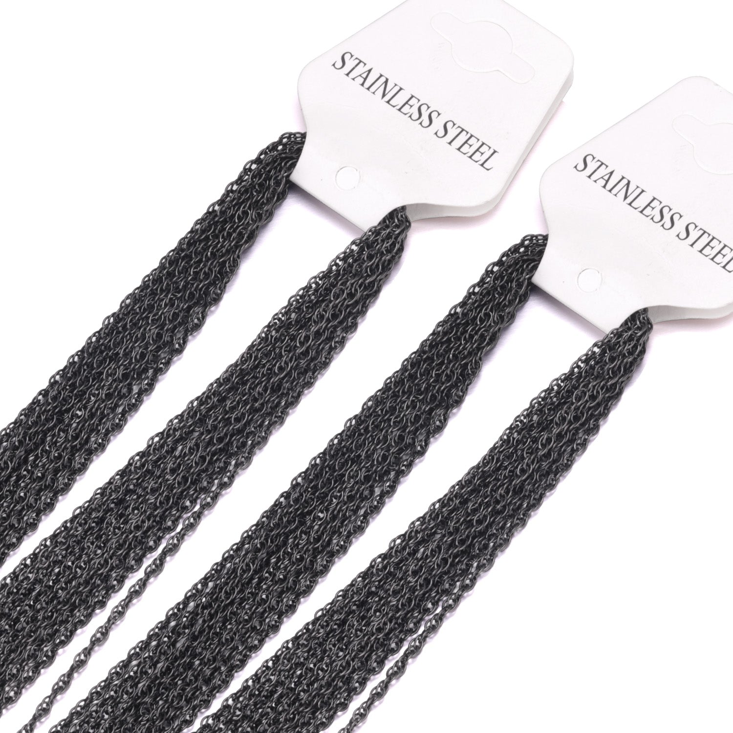 ASON 10pcs / 2mm*45cm 50cm 55cm 60cm Stainless Steel Chain with Round Wire and Double Buckle asonjewelry