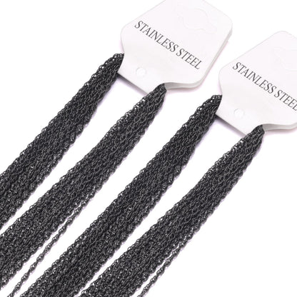 ASON 10pcs / 2mm*45cm 50cm 55cm 60cm Stainless Steel Chain with Round Wire and Double Buckle asonjewelry