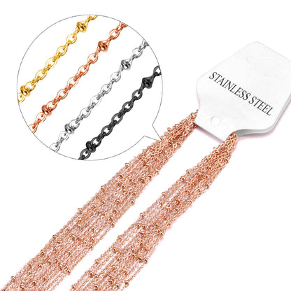 ASON 10pcs/bulk long necklace collar 2MM steel color & gold color & rose gold & black stainless steel necklace wholesale asonjewelry