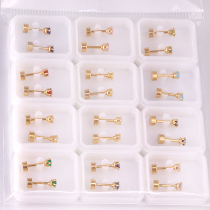 3mm/6mm Steel/Gold Round Mixed Drill Plugs asonjewelry