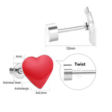 12 pairs / Gold / Steel Heart Mixed Color Screwback Earrings