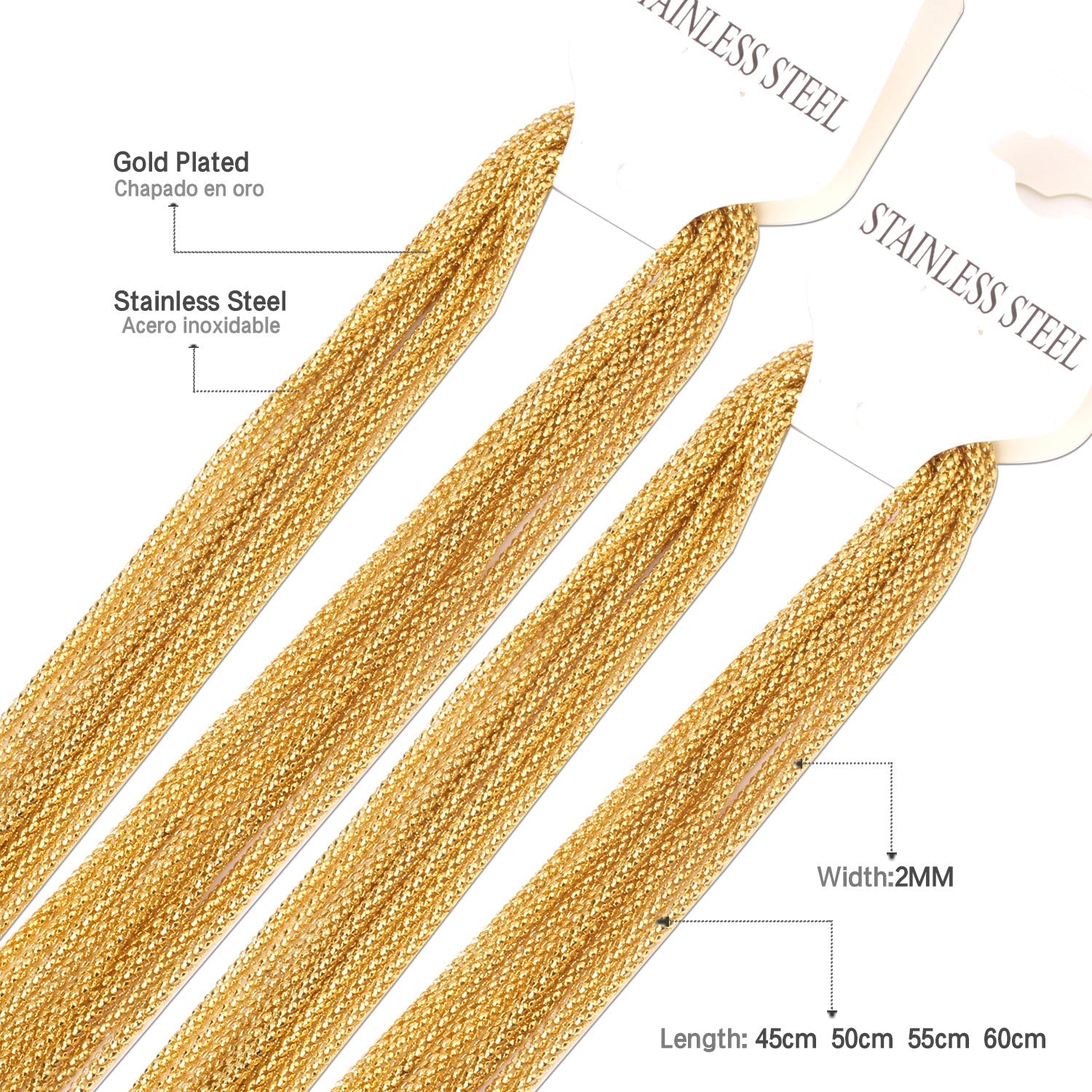 ASON 10pcs / 2mm*45~60cm Corn With Chain asonjewelry