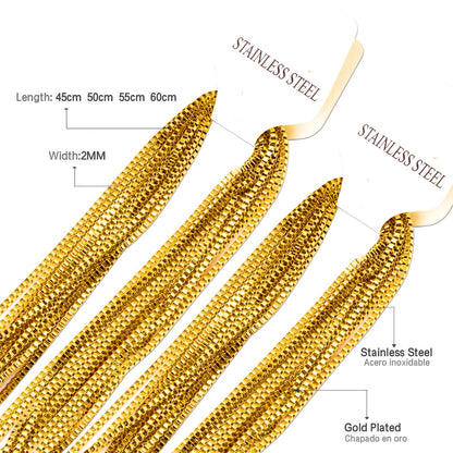 ASON 10pcs / 2mm*45~60cm square box with chain asonjewelry