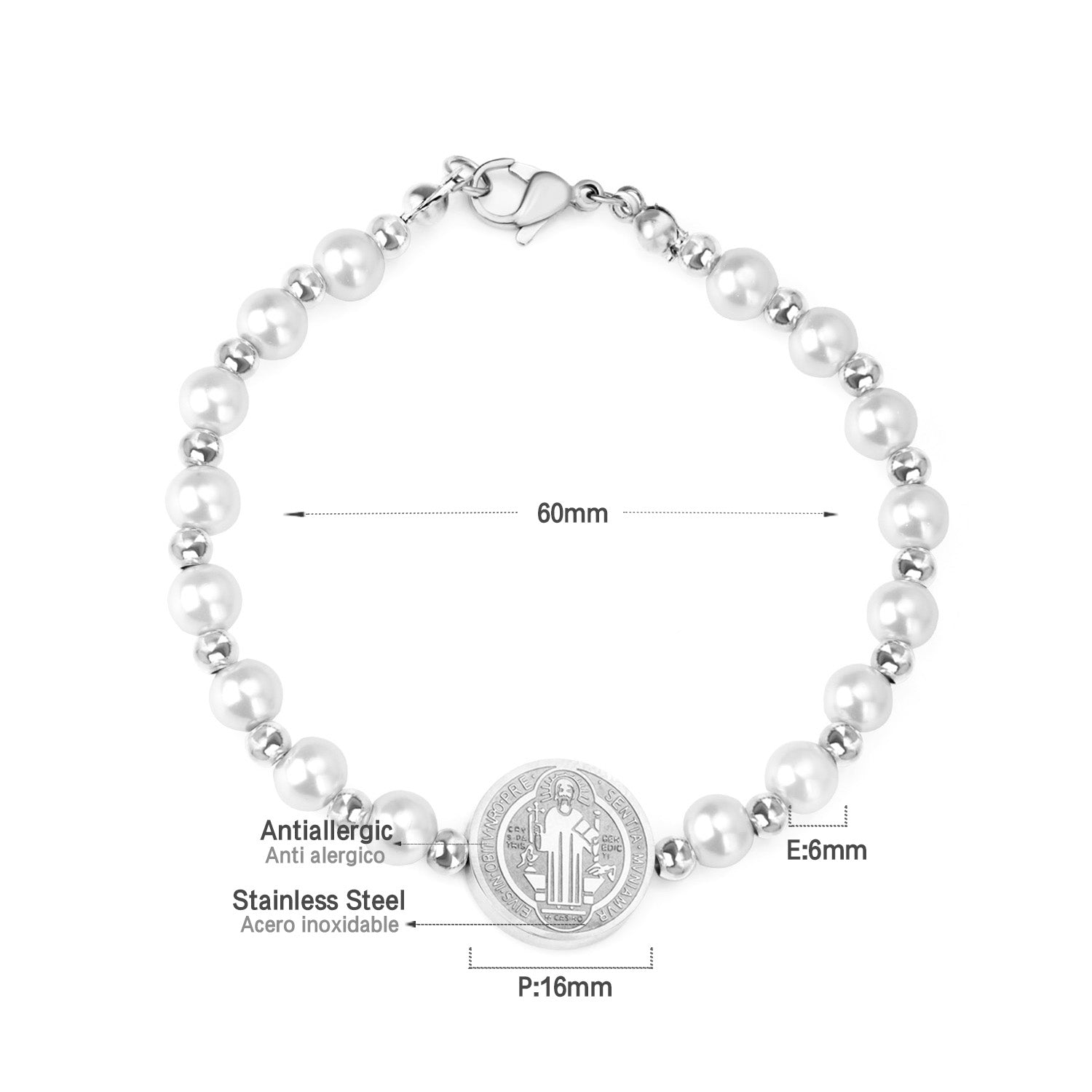 Accessories with pearl steel beads bracelet in gold color steel color asonjewelry