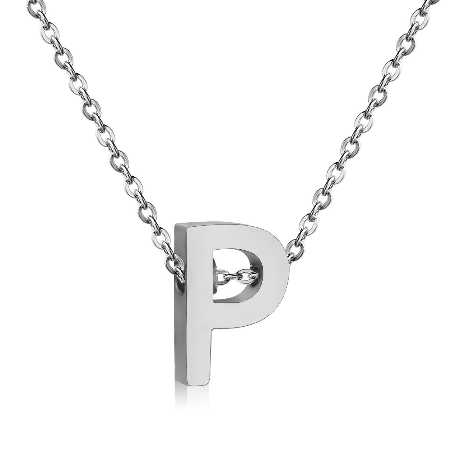 ASON Delicate Classic Style Initial 26 Letters Alphabet Chain Pendant Necklace Stainless Steel Color Jewelry Chokers asonjewelry
