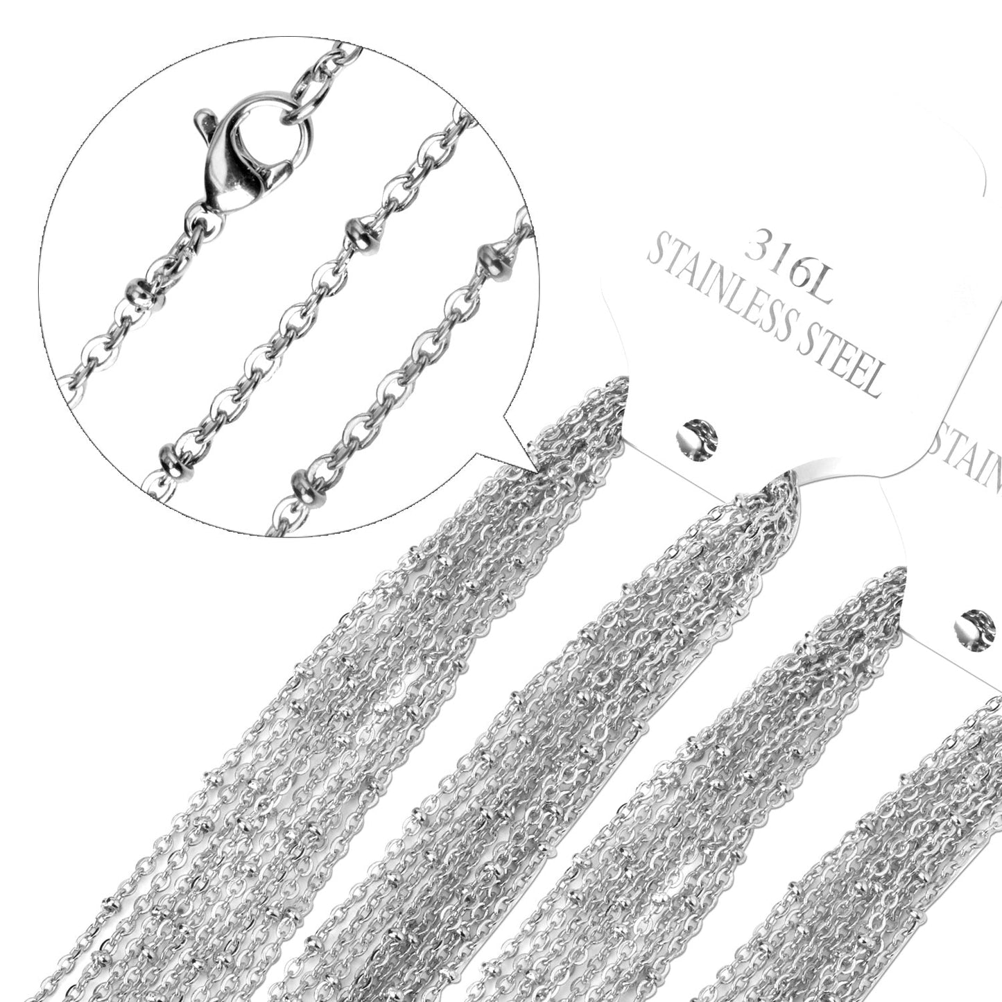 ASON 10pcs/bulk long necklace collar 2MM steel color & gold color & rose gold & black stainless steel necklace wholesale asonjewelry