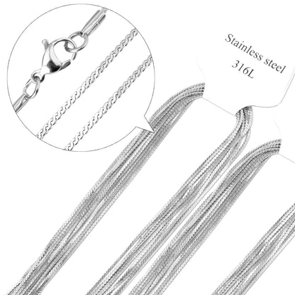 ASON 10pcs / 2mm*45cm 50cm 55cm 60cm S-Shape Stainless Steel Chains asonjewelry