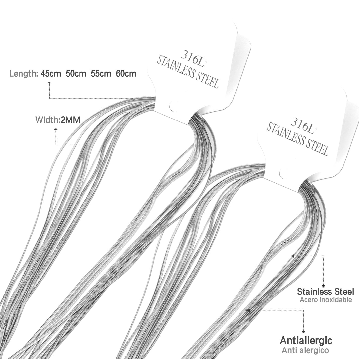 ASON 10pcs / Accessory ChainStainless Steel asonjewelry