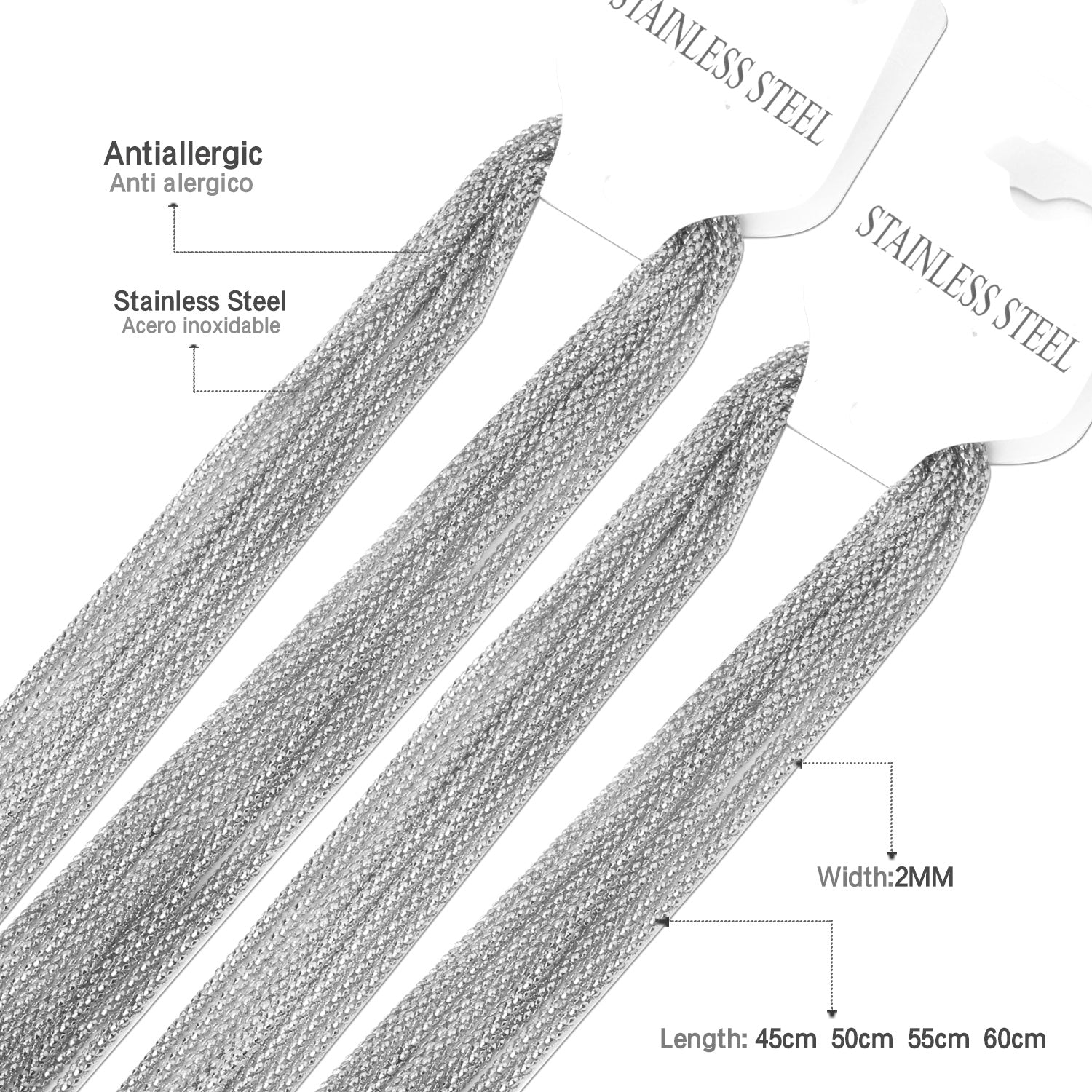 ASON 10pcs / 2mm*45~60cm Corn With Chain asonjewelry