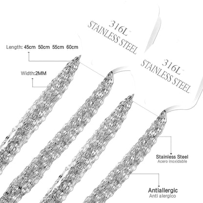 ASON 10pcs / 2mm*45cm 50cm 55cm 60cm Lips Stainless Steel Chains asonjewelry