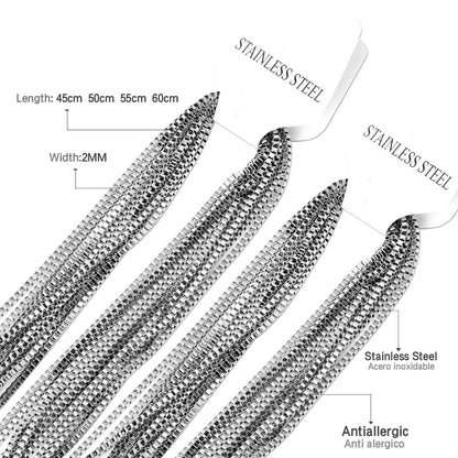 ASON 10pcs / 2mm*45~60cm square box with chain asonjewelry