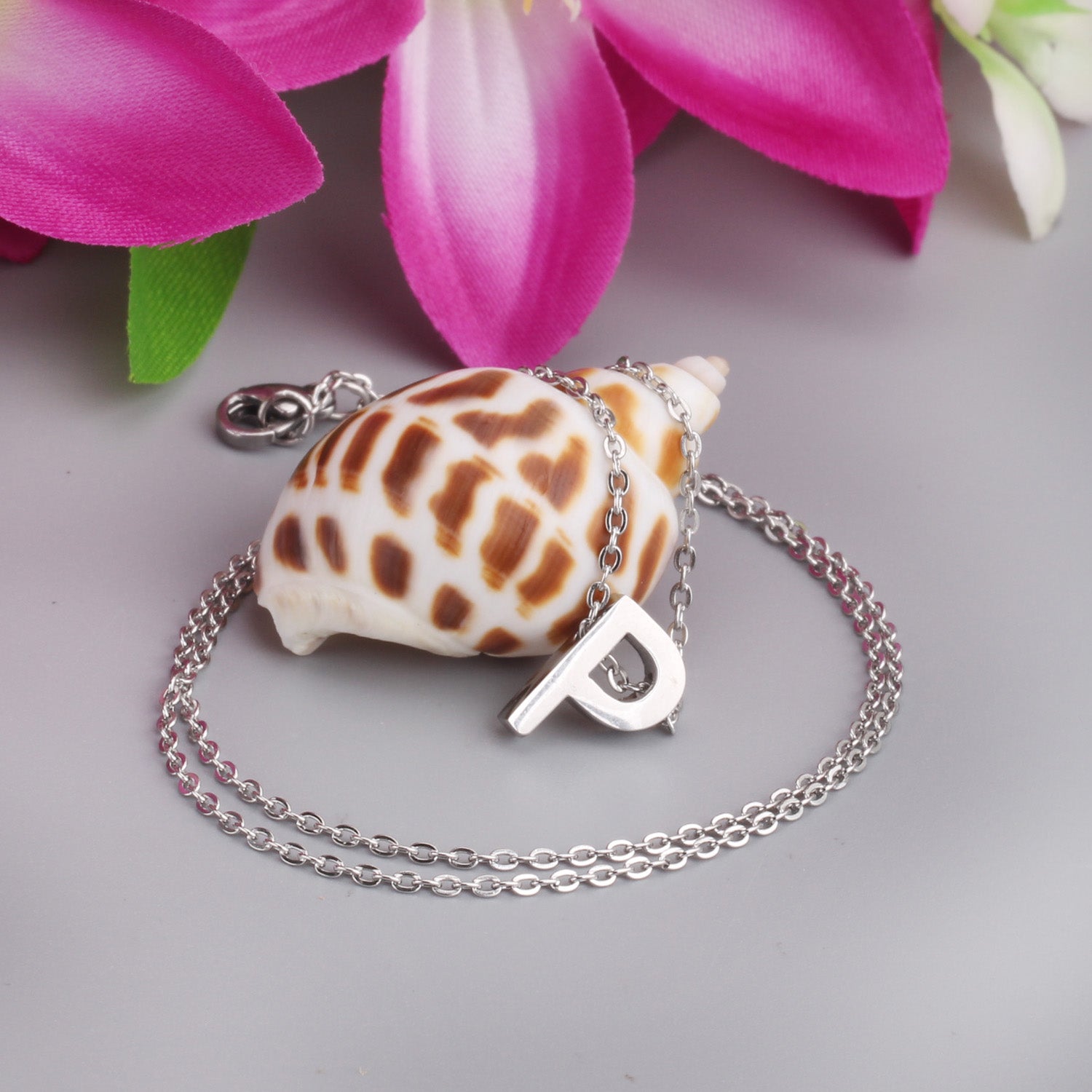 ASON Delicate Classic Style Initial 26 Letters Alphabet Chain Pendant Necklace Stainless Steel Color Jewelry Chokers asonjewelry