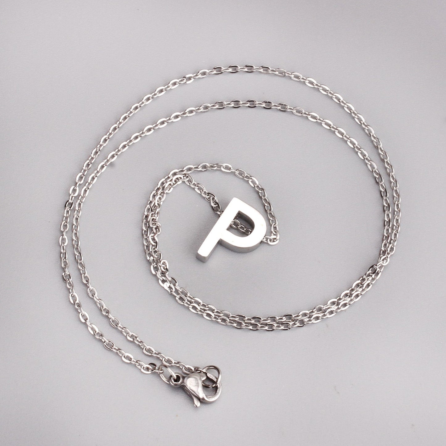 ASON Delicate Classic Style Initial 26 Letters Alphabet Chain Pendant Necklace Stainless Steel Color Jewelry Chokers asonjewelry