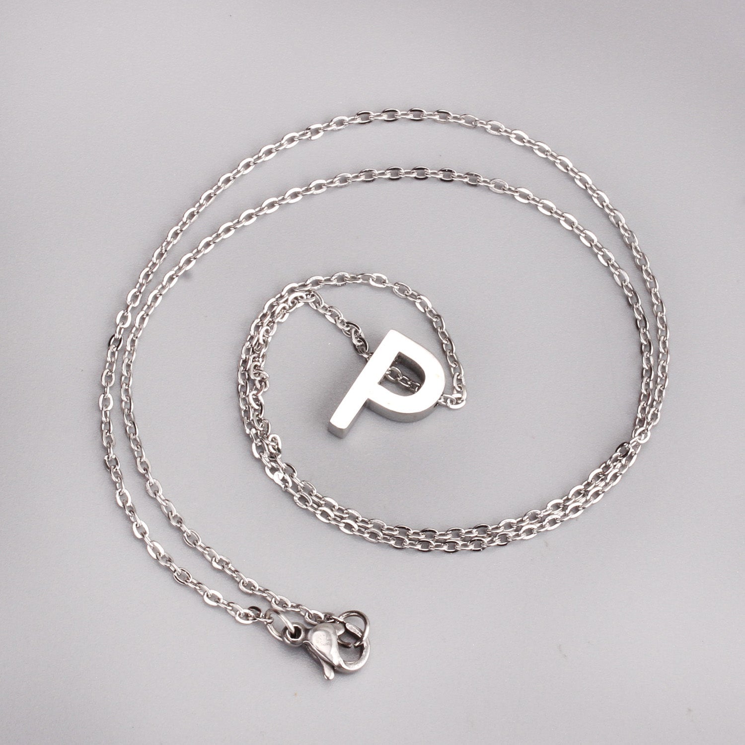 ASON Delicate Classic Style Initial 26 Letters Alphabet Chain Pendant Necklace Stainless Steel Color Jewelry Chokers asonjewelry