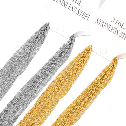 ASON 10pcs / 2mm*45cm 50cm 55cm 60cm U-Shape Stainless Steel Chains asonjewelry