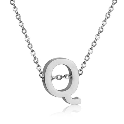 ASON Delicate Classic Style Initial 26 Letters Alphabet Chain Pendant Necklace Stainless Steel Color Jewelry Chokers asonjewelry