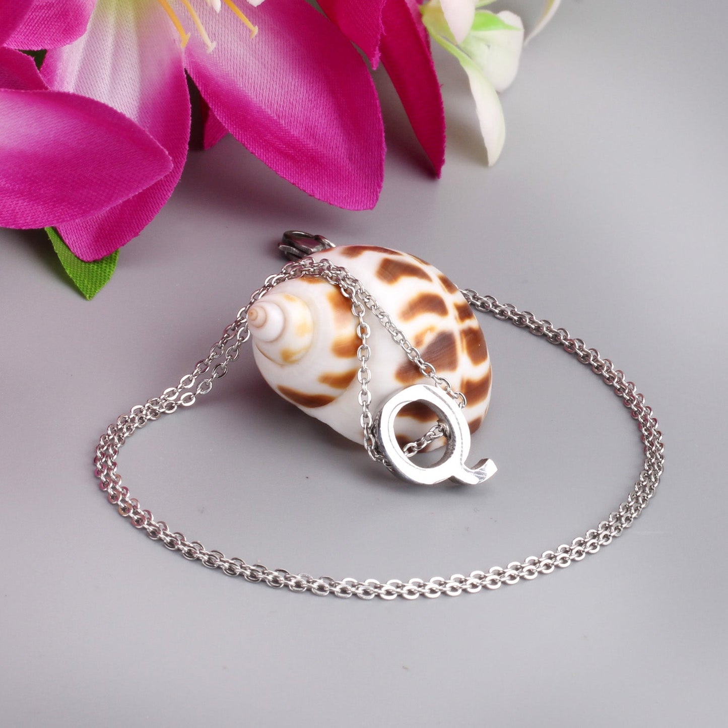 ASON Delicate Classic Style Initial 26 Letters Alphabet Chain Pendant Necklace Stainless Steel Color Jewelry Chokers asonjewelry