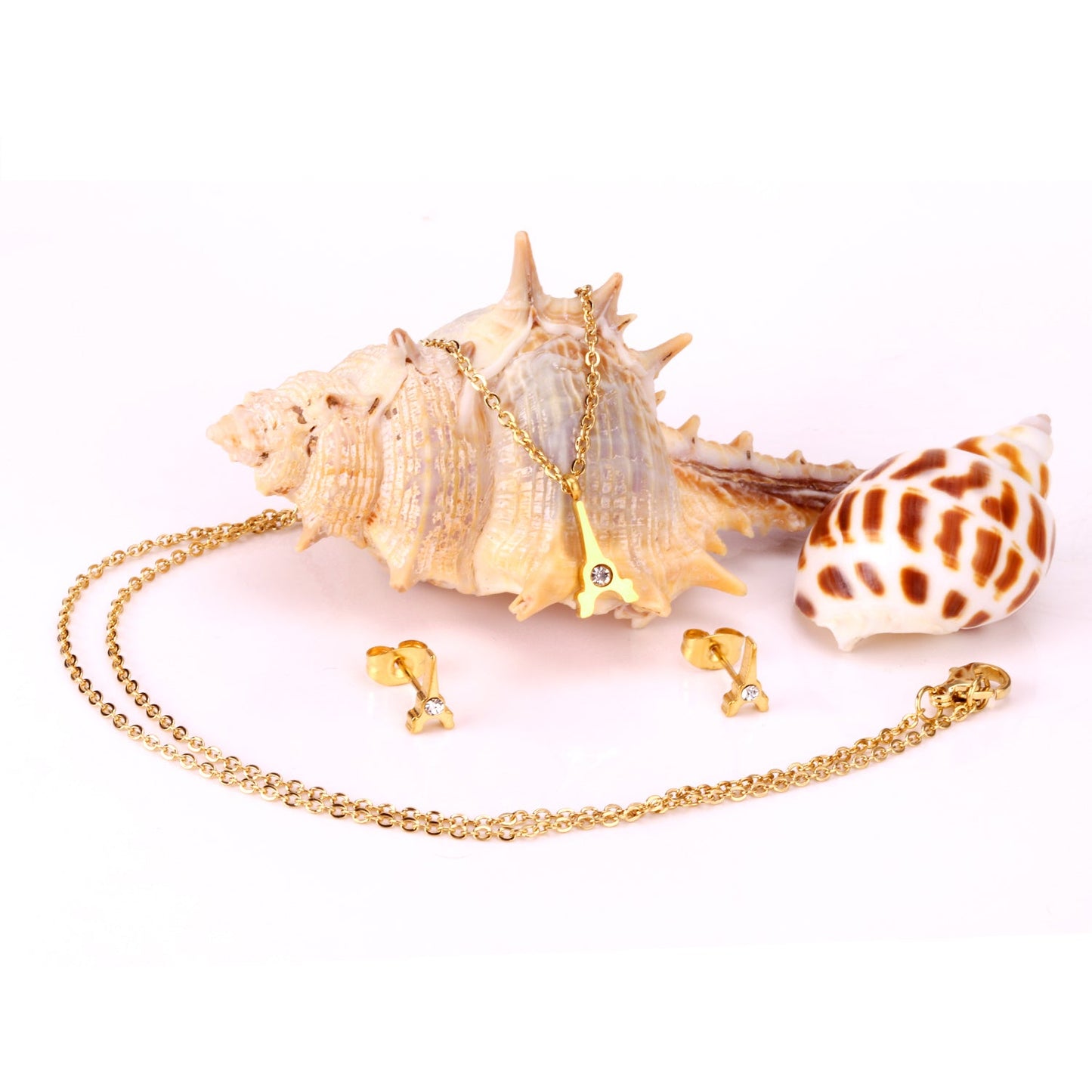 Steel/Gold Cut Smooth/Frosted Jewelry Set with/without Diamonds asonjewelry