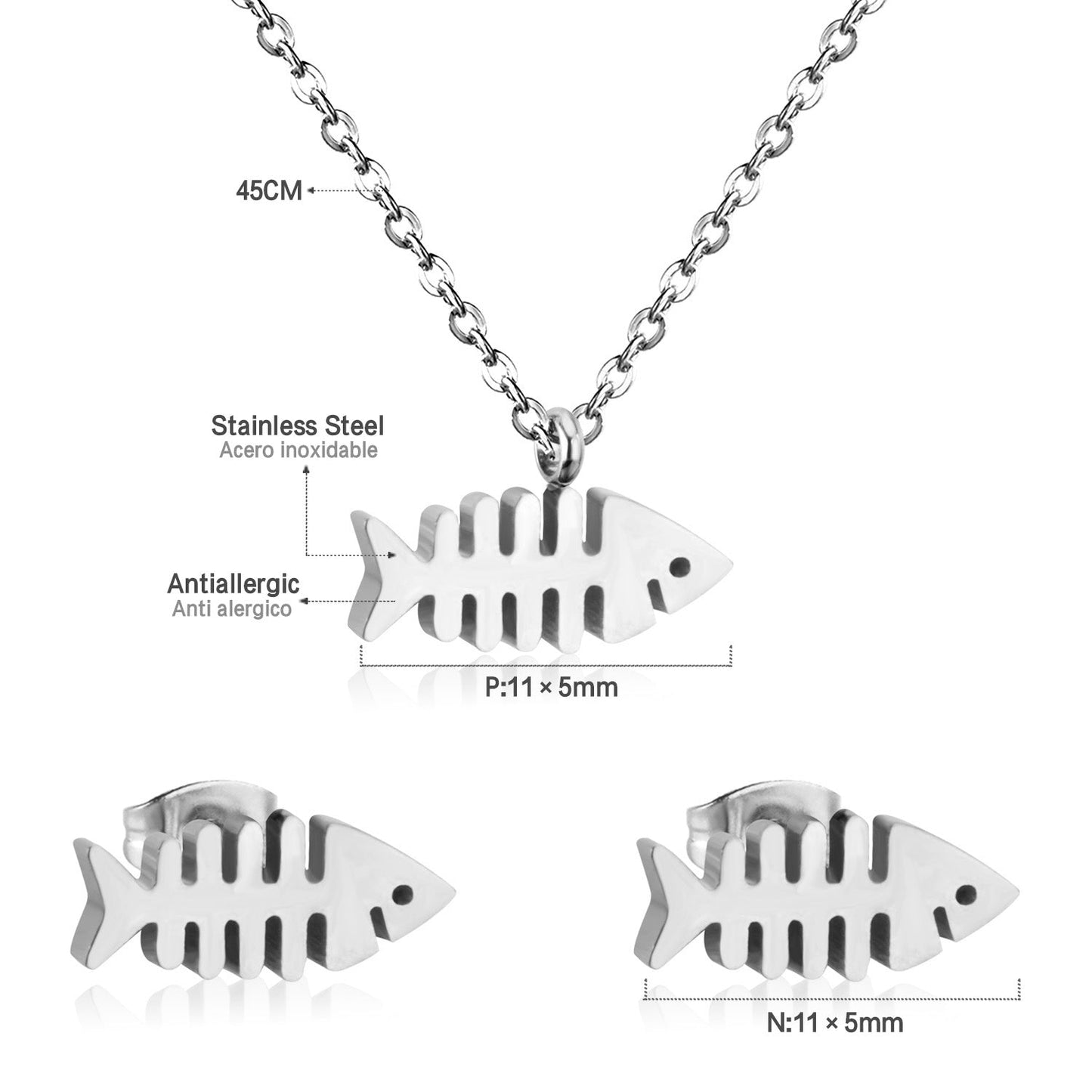 Steel/Gold Cut Smooth & Frosted Jewelry Set without Diamonds asonjewelry