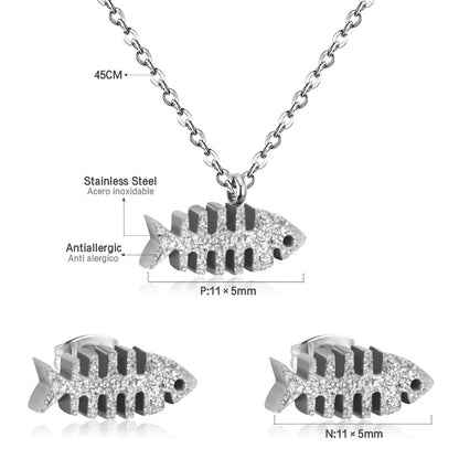 Steel/Gold Cut Smooth & Frosted Jewelry Set without Diamonds asonjewelry