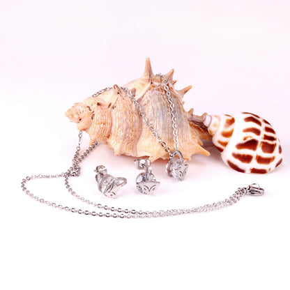 Gold/Steel with Zircon Arrow Shape Pendant Jewelry Set asonjewelry