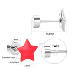 12 pairs steel/golden star ombre screwback stud earrings