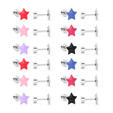 12 pairs steel/golden star ombre screwback stud earrings