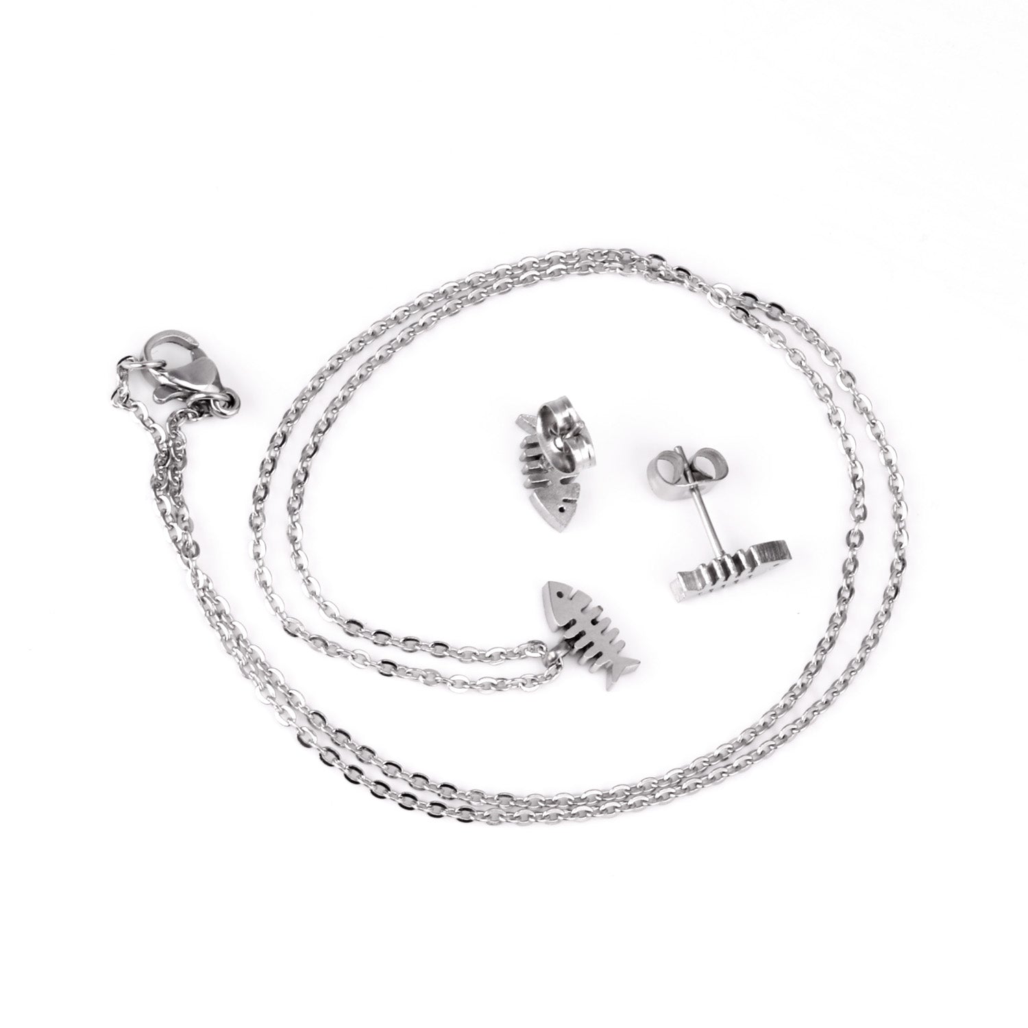 Steel/Gold Cut Smooth & Frosted Jewelry Set without Diamonds asonjewelry