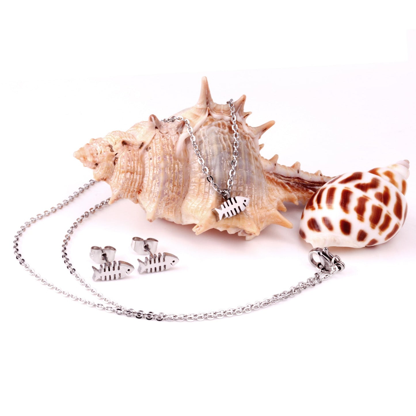 Steel/Gold Cut Smooth & Frosted Jewelry Set without Diamonds asonjewelry