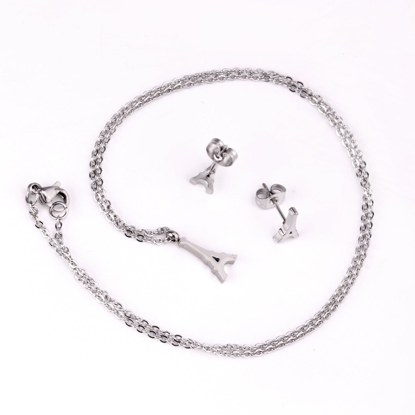 Steel/Gold Cut Smooth/Frosted Jewelry Set with/without Diamonds asonjewelry