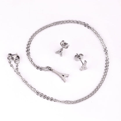 Steel/Gold Cut Smooth/Frosted Jewelry Set with/without Diamonds asonjewelry