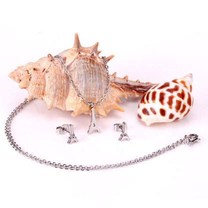 Steel/Gold Cut Smooth/Frosted Jewelry Set with/without Diamonds asonjewelry