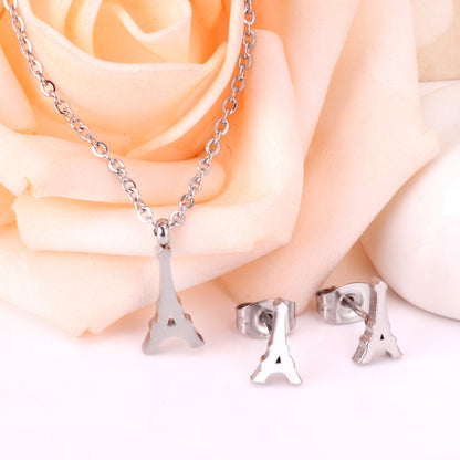 Steel/Gold Cut Smooth/Frosted Jewelry Set with/without Diamonds asonjewelry