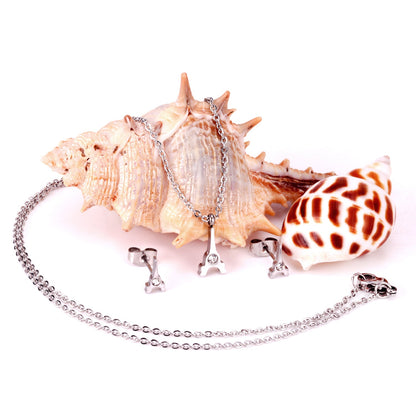 Steel/Gold Cut Smooth/Frosted Jewelry Set with/without Diamonds asonjewelry