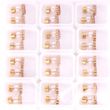 12 pairs 9mm Steel/Golden Flower Colorful/Dark Red Pat Plug Earrings