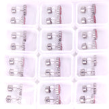 12 pairs 9mm Steel/Golden Flower Colorful/Dark Red Pat Plug Earrings