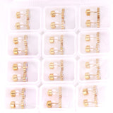 12 pairs 9mm Steel/Golden Flower Colorful/Dark Red Pat Plug Earrings