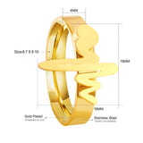 Ring Fashion Simple Personalized Open Finger Ring EKG Stainless Steel Ins Joint Ring Set
