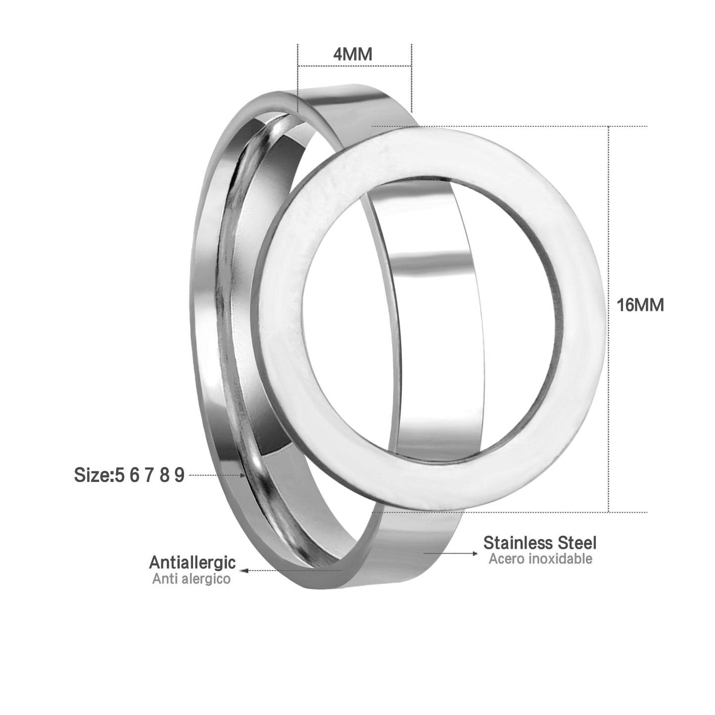 Exaggerated Personalized Textured Stainless Steel Ring asonjewelry