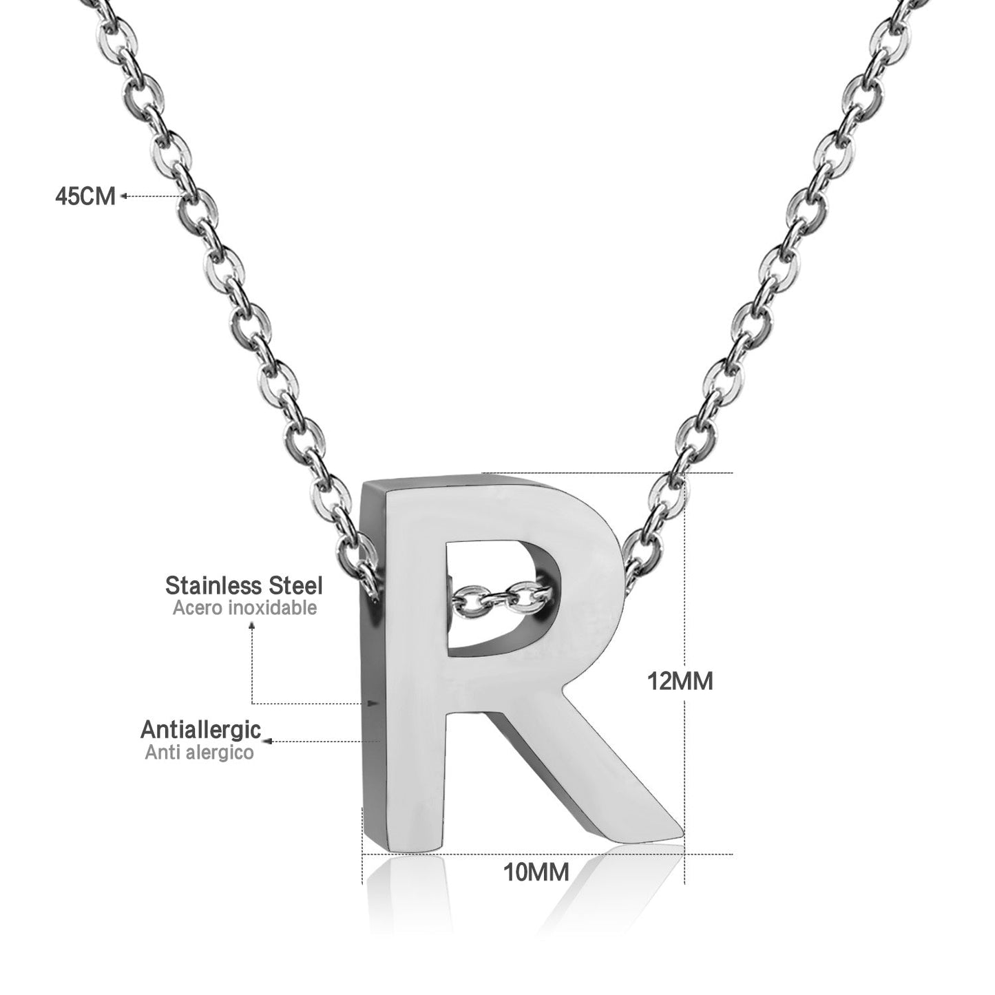 ASON Delicate Classic Style Initial 26 Letters Alphabet Chain Pendant Necklace Stainless Steel Color Jewelry Chokers asonjewelry