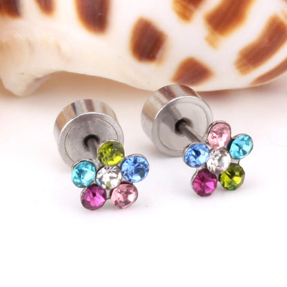 Steel Tap Plugs Colored & White Diamond Stud Earrings asonjewelry