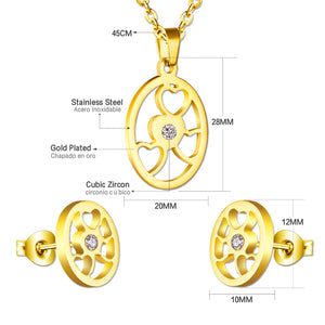 Jewelry set with gold cut oval inner wisp + diamonds