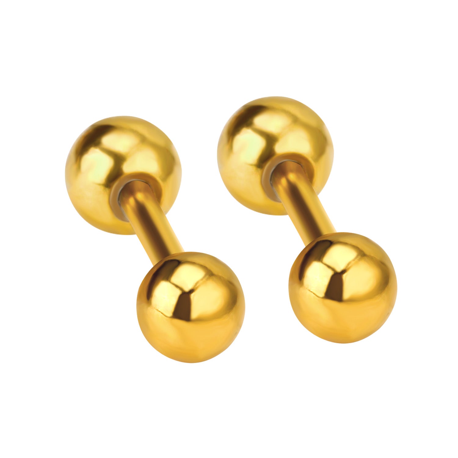 3mm - 7mm 12pc Gold Color Steel Color Steel Bead Screwback Stud Earrings asonjewelry